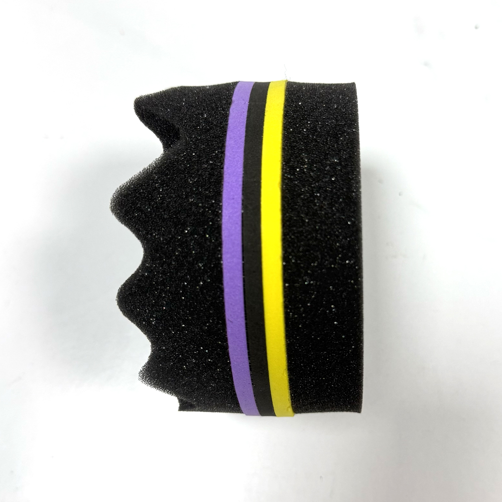 Yellow Purple Curl Defining Sponge | Round Hair Twist Tool for Men with Coily Hair
