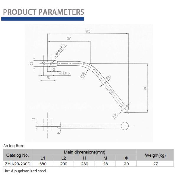 Corrosion Resistant Arcing Horns Electric Hardware For Power Tower Fault Arc Suppression