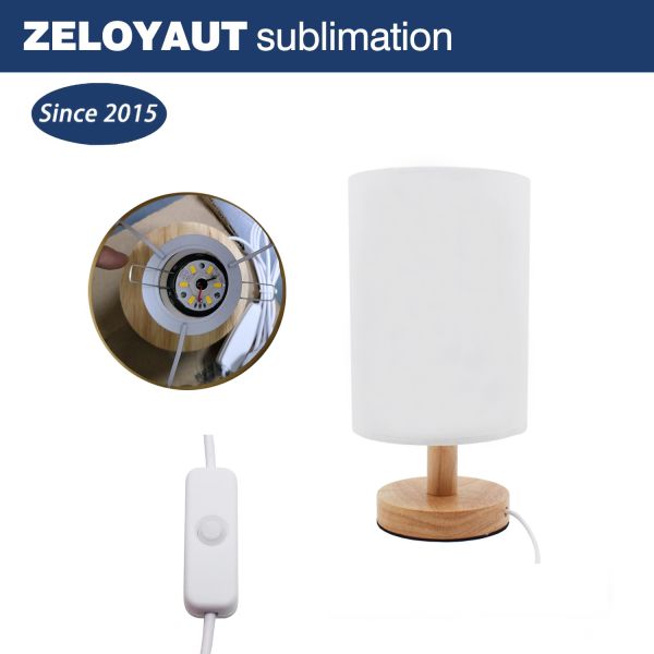 ZELOYAUT Sublimation Led Lantern Wood Base Desktop USB Night Lamp Sublimation PET Blanks Desktop Night Lamp for Home Decor