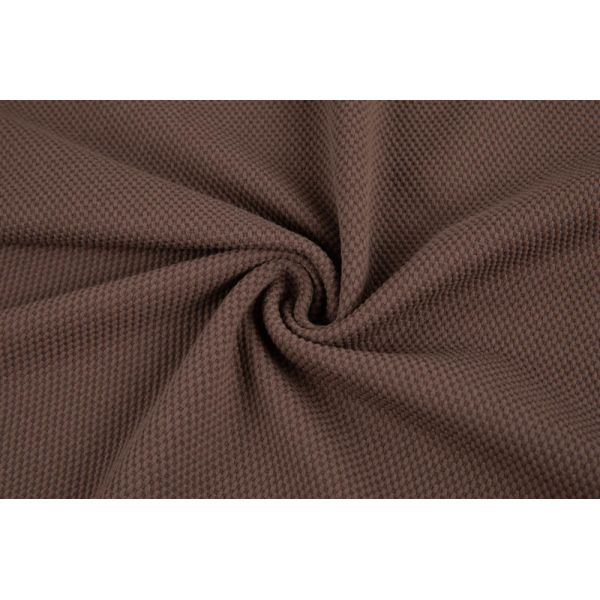 Textured Knit Jersey Coffee Brown Minimalist Design Crew Neck T-Shirt