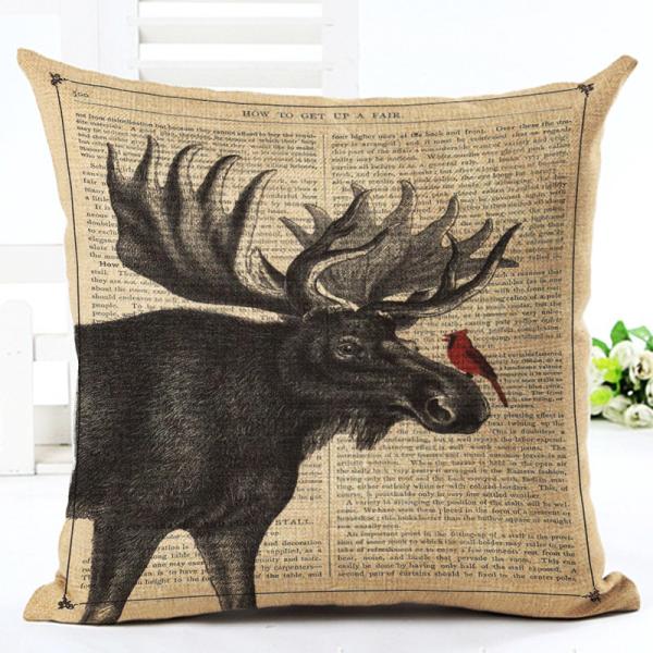 Geometric Deer Antler Throw Pillow Case Cushion Cover 18x18 Nordic Animal