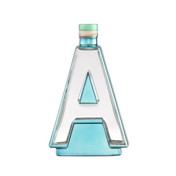 Super Flint Glass Triangle Shape Empty Bottles for Whisky Vodka Spirit Rum Gin Brandy