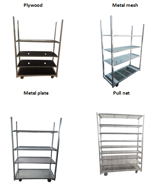 Поднимайте полки цветок тележек парника обязанности датские и вагонетки завода
