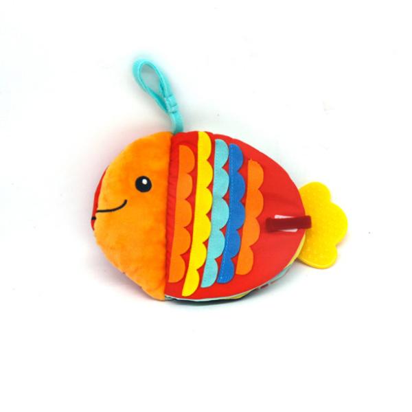 Puzzle baby cloth book doll fish cloth book early education washable cartoon baby finger cloth book comfort toy
