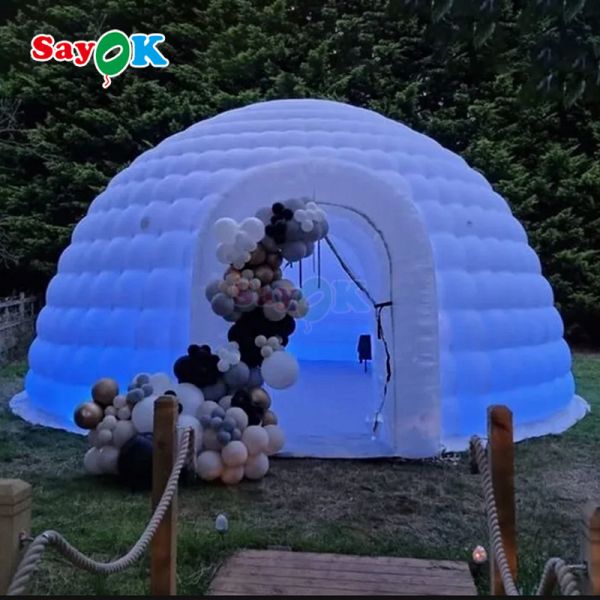 Tente igloo gonflable avec souffleur
