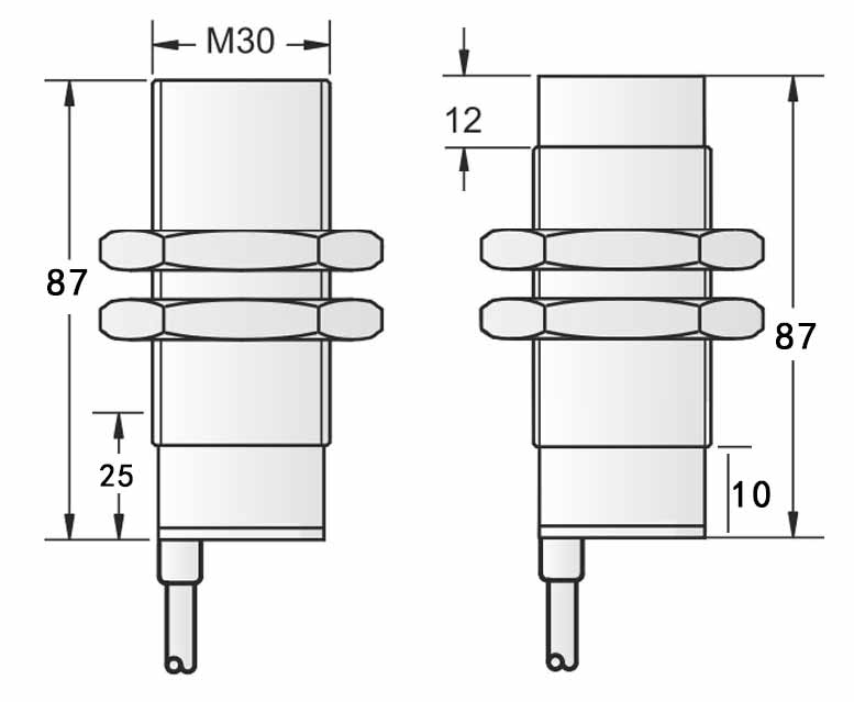 Датчик M30 DC 10-40V пластиковый цилиндрический емкостный