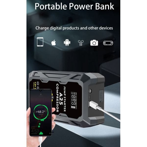 3000A Portable Jump Starter 4 In 1 Car Battery Charger Booster Starter