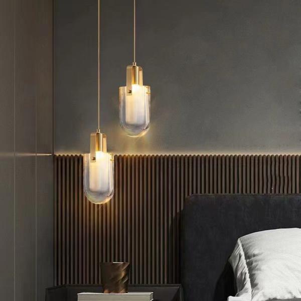 Modern Bedside Living Room Bedroom Hotel bar Restaurant Copper Crystal Lamp Led Light Ceiling Chandeliers & Pendant Modern Pendant Light