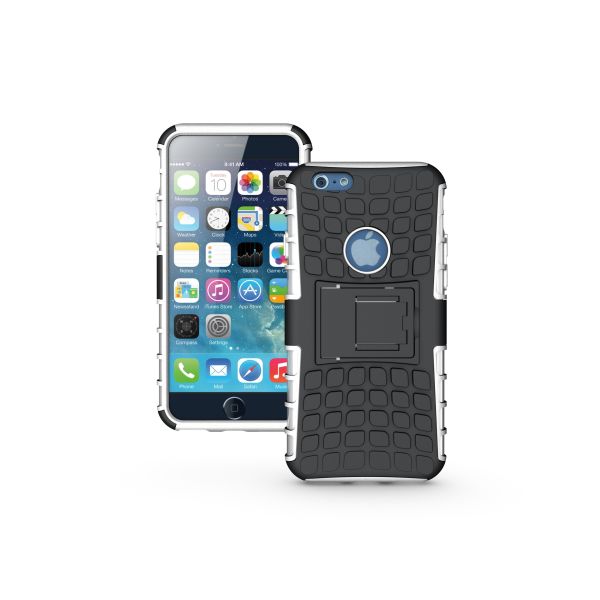 TPU+PC armor stand case for iPhone 6/6 Plus,unique design, White color, strong