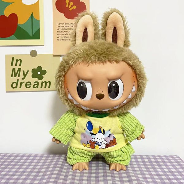 Low MOQ Labubu doll cloth Sweater Toy Cloth Colorful Suit Set Labubu Cartoon Dress