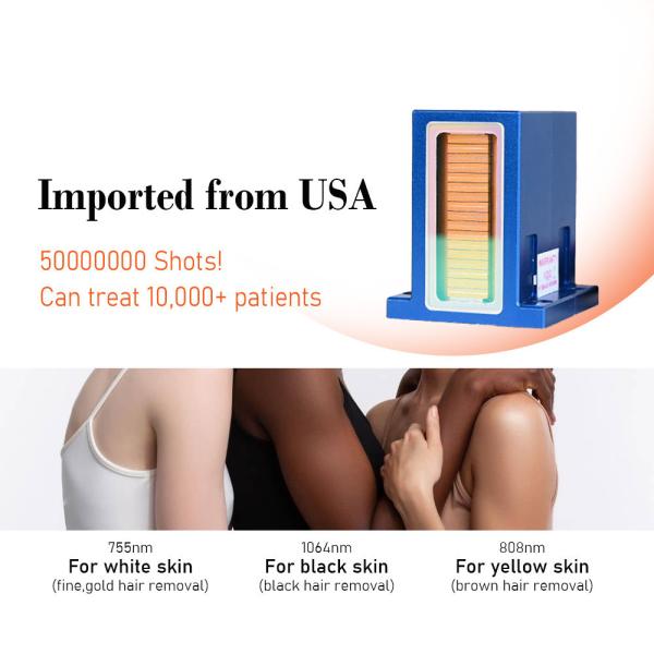 Permanent Diode Laser Hair Removal Machine 1064nm Laser Hair Removal Alexandrite Machine 4000W