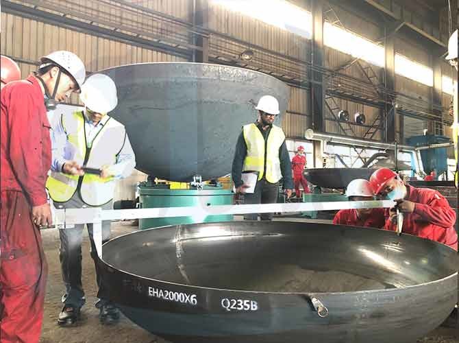 Диаметр торцевых тарелок 4200 мм, головки кода ASME для промышленного использования