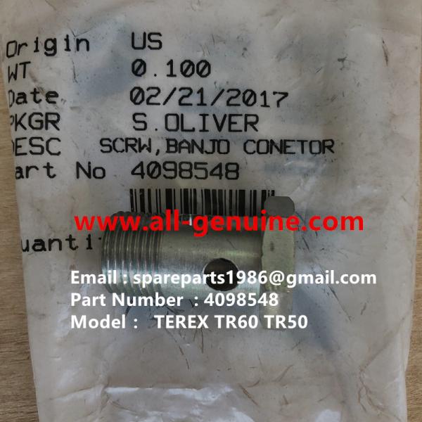 CUMMINS TEREX 4098548 SCREW DUMP TRUCK NHL TR35 TR50 TR60 TR100 3305B 3305F 3303 3307 TR45 TR70 MT4400 CUMMINS ALLISON