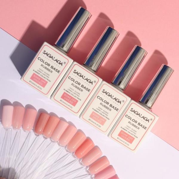 Certifié CPSR SAGALAGA Longue durée plus épaisse en caoutchouc de base de manteau rose couleur de base de manteau Ombre Transparent base de l'ongle gel vernis