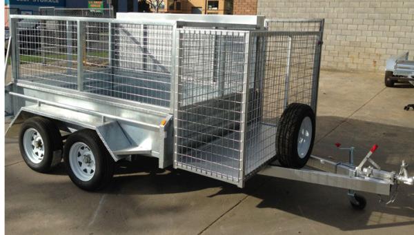 Double Axle 8×5 Tandem Lawn Mowing Trailer With 1800 x 280mm Slide Away Ramps