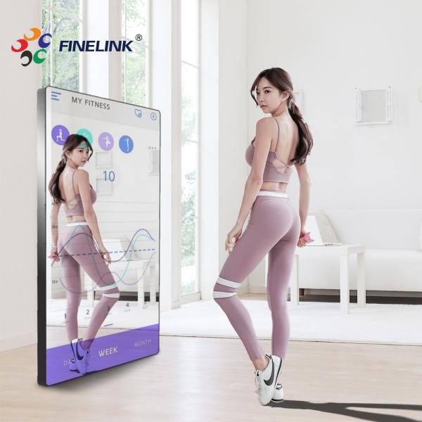 Outdoor Lcd Display Wall Advertising Fitness Mirror Glass Touch Panel For Gym