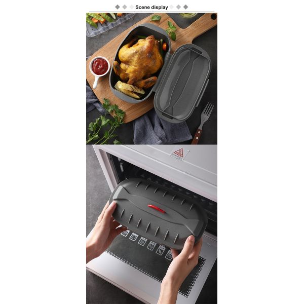 Heat Resistant Microwave Safe Silicone Cooking Steamer 800ML