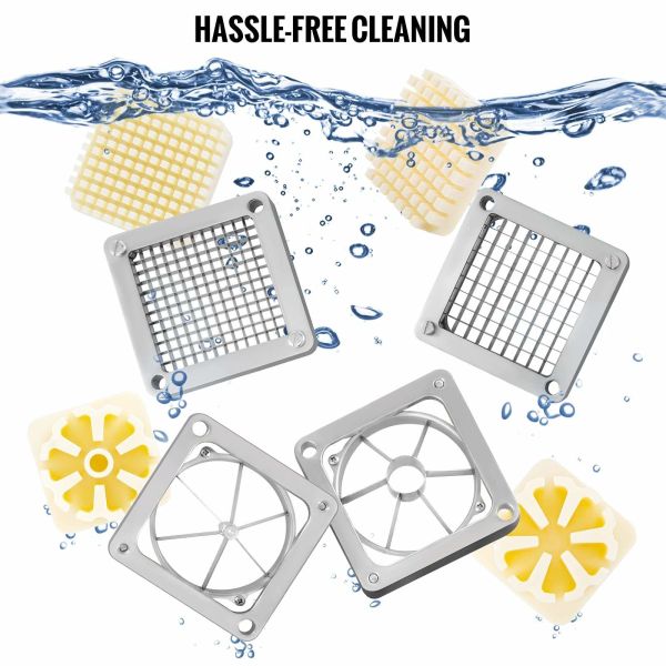 Máquina cortadora de patatas fritas, picadora de verduras manual de limpieza Integral, máquina cortadora de frutas