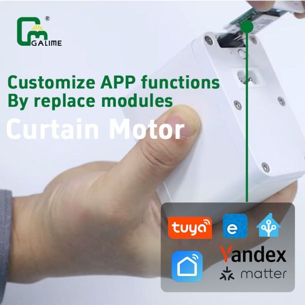Ultra Short Body Automatic Curtain Motor Wifi  High Torque 15cm/S Silent
