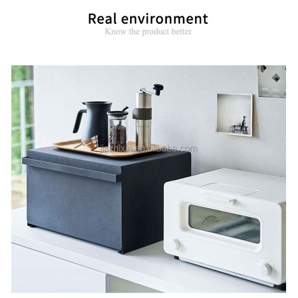Cabinet Living Room Magnetic Door Steel Stacking Bread Boxs Coffee Machine Organize Rack Kitchen Countertop Spice Storage Shelf