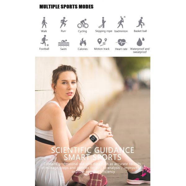 Y22 1.72in Screen 20mm IP67 Waterproof Heart Rate Fitness Watches 320x385