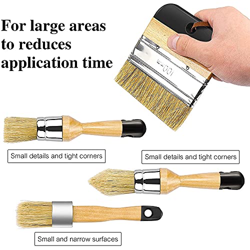 Chalk And Wax Paint Brushes Bristle Stencil Brushes For Wood Furniture Home Decor