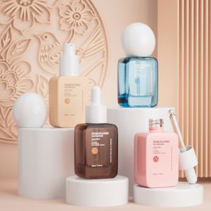 Botellas de fondo de lujo al por mayor de 30 ml de tapa de bola redonda de fondo grueso y vacío botellas de fondo líquido