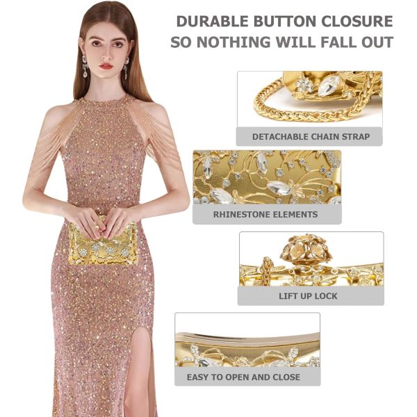 Вечерняя сумка Сцепление Сумочки для женщин Сфинкс Сумочка Сверкающая вечеринка плечевая сумочка Свадебная сумка с цепью