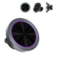 Aluminium Alloy 15w Wireless Charger Car Mount With RGB Light And Fast Charging