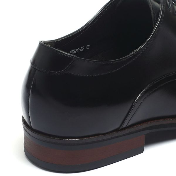 Black Lace Up Mens Genuine Leather Dress Shoes