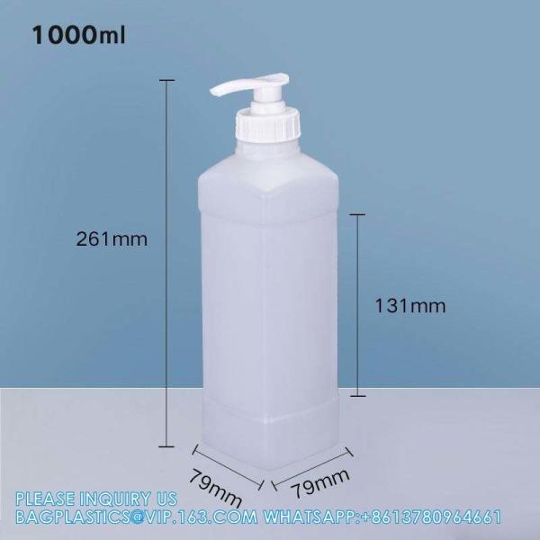 1L Plastic HDPE Bottle For Shampoo Hair Liquid Packaging With Pump Lid PUMP SPRAYER Plastic Screw Cap