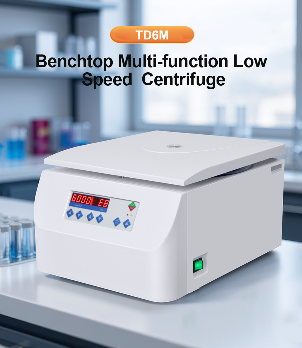 Compact TD6M Laboratory Centrifuge with 12-Slot Angle Rotor 6000 RPM for Sample Prep & Routine Processing
