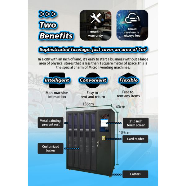 Ski Resorts Smart Snowboard Rental Locker Vending Machine With Rental System