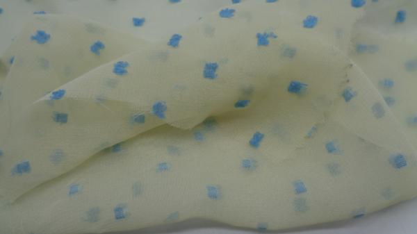 Dyed 56G Woven Cut Flower DOT Chiffon Fabric 150Cm 100% Polyester