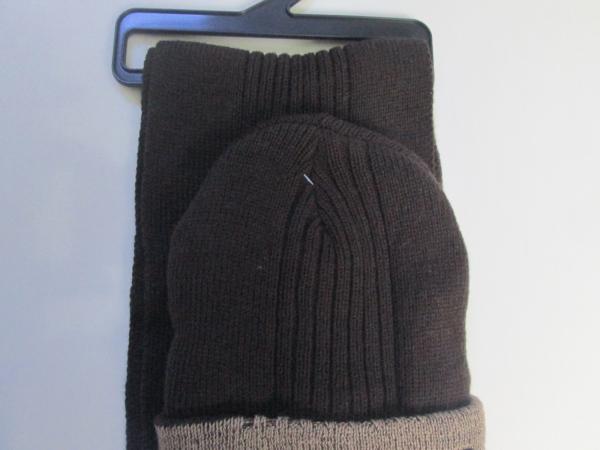 MENS acrylic hat&scarf--Jacquard winter set--soft plush lining--Winter or outdoor use