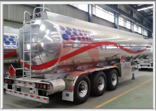 Mirror Surface Aluminum Alloy Fuel Tank Trailer With Bridgestone Tyre