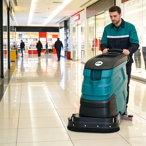Heavy Duty Walk Behind Floor Scrubber with Double Brush 12V 103AH Battery 2-Year Warranty