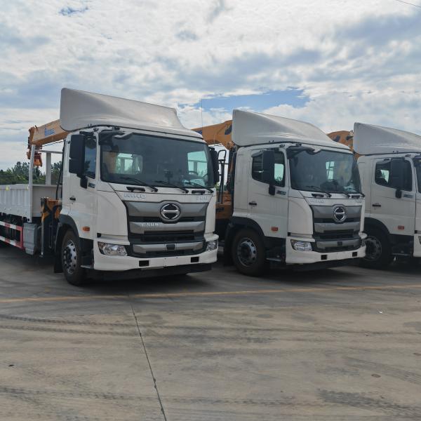 HINO 700 Truck Mounted Mobile Crane , XCMG 12Ton GSQS300-5 Straight Crane