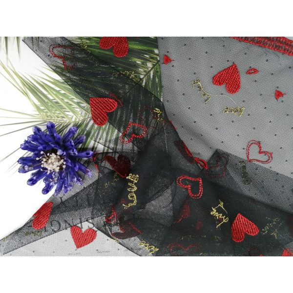 Ткань вышивки Eco красной сетки Тюль дружелюбная 49 покрашенная дюймами