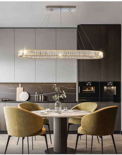 Gold kitchen chandelier for living room modern oval crystal chandelier(WH-CY-183)
