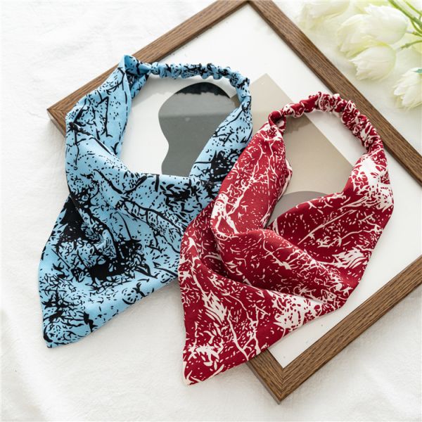 Floral elastic hair band for girl kerchief Headwear cross border bow hair accessories scarf hair corset