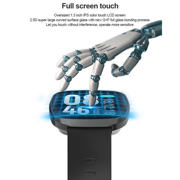 1,3 дозор кровяного давления GT105 тарифа сердца Smartwatch медицинского контроля дюйма 36.5g умный