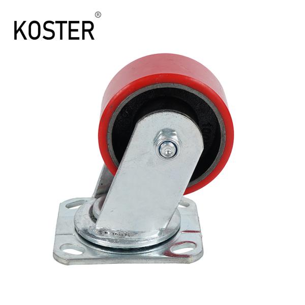 Roda de rodagem industrial de 2 polegadas de material fixo PU MW Roda giratória de rodagem pesada