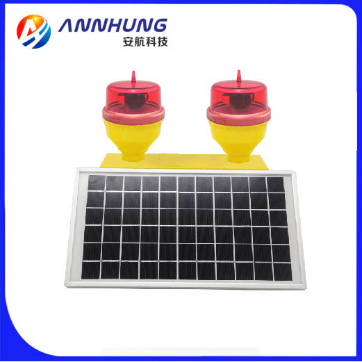 Solar Powered Double Aviation Obstruction Light with Extended LED Life >100,000 Hours 360° Horizontal Output and ≥32.5cd Intensity