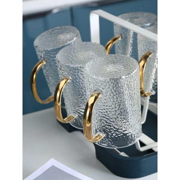 Покрашенная чашка эспрессо стеклянная с ручкой, Тумблер стекла стены Эко дружелюбным двойным