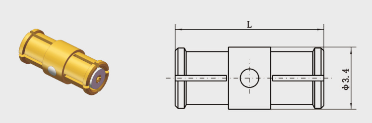 Conector RF de detecção limitada hermeticamente selado