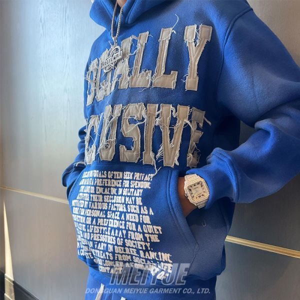 Des chaussons à capuche brodés et personnalisés pour hommes, des chaussons à capuche anti-rides.