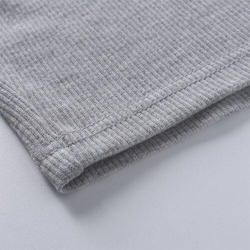 OEMmaufactory Autumn  New Slim Solid Sympotic cotton v-neck Long -sleeved Top