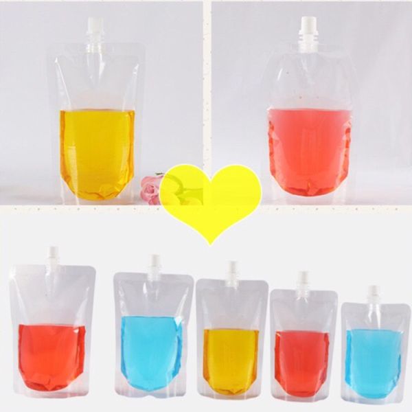 Plastic Liquid Clear Spout Pouch For Beverage Milk Juice