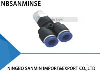 Connecteur en plastique Sanmin convenable rapide du mâle Y de tube pneumatique convenable en plastique de poussée de PWT